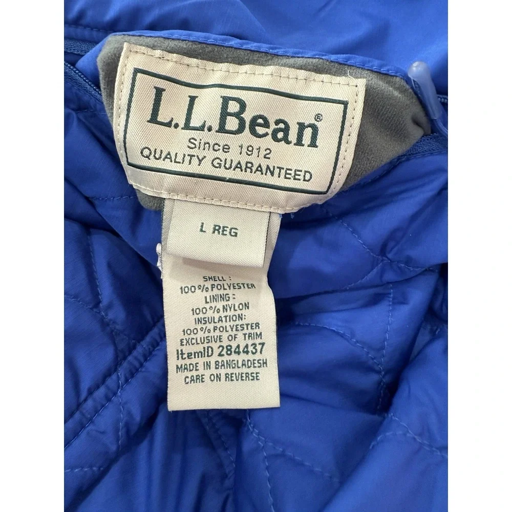 LL BEAN Women's Blue Turquoise LIGHTWEIGHT QUILTED Insulated REVERSIBLE VEST L